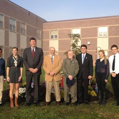 Photo: Thank you to Council Rock High School South for the invitation to join students, State Representative Scott Petri, and veterans Mike Train and Tony Zanzinger in a Veterans Day ceremony this morning at the school's new memorial garden.