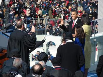 President Obama takes the oath of office