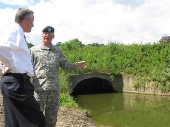 Rep. Murphy (PA-18) headed up a tour of local officials to review Chartiers Creek back channel work completed last week by the Army Corps of Engineers to reopen the original Chartiers Creek stream in Bridgeville.