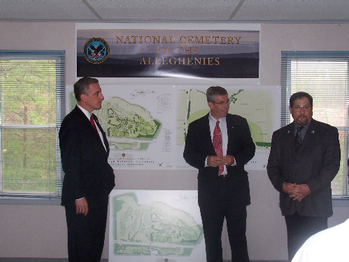 Congressman Murphy receives a tour and an update on the progress of the new veterans cemetery in Cecil schedule to open in the summer of 2005.