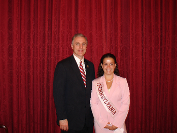 Congressman Murphy meets with Meghan Kennedy, from McMurray, Pennsylvania's 2005 Cherry Blossom Princess.
