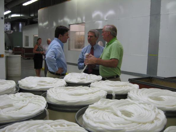 Rep. Jones visiting the National Spinning Plant in Beulaville, NC.