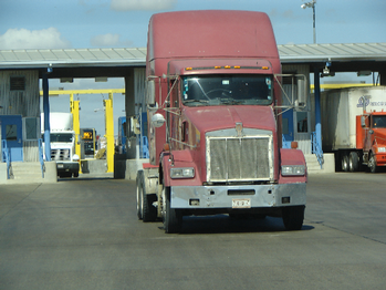 Laredo, Texas is the busies commercial land border port in the U.S. Every tractor trailer entering the U.S. is inspected.