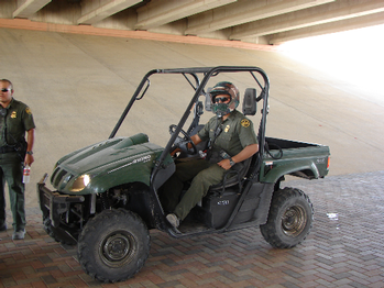 The Border Patrol has a 15 man ATV unit that patrols the rough border terrain. Each member receives extensive training to ride and navigate the land.