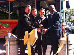 Introducing the Hybrid RIPTA Trolley with Mayor Don Grebien in Pawtucket
