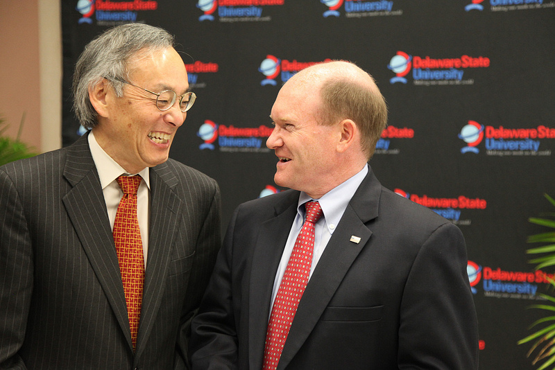 Secretary of Energy Steven Chu and Senator Chris Coons