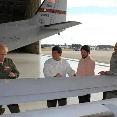 Photo: Inspecting replacement parts for the C-27J at Key Field in Meridian.