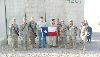 Congressmen Carter and Conaway with soldiers from Texas who are part of the 101st Airborn Division in Tirkit, Iraq