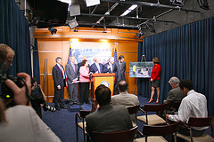 Rep. Welch invites fellow co-chair Rep. Hayworth to speak at a press conference held by members of the bipartisan Hurricane Irene Coalition