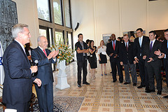 Israeli President Shimon Peres welcomes Rep. Hayworth and fellow GOP colleagues on Wednesday, August 17th during their educational seminar to Israel.