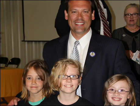 Congressman Shuler with students at Laurel Elementary School, winner of the national Blue Ribbon award.