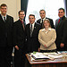 Central Michigan University students Aaron Romoslawski, Leonard Harrison, John Kaczynski, Ryan Naudi and Allie Fraley met with Congressman Kildee