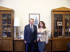 Congressman Kildee with Rachel Karas of Flushing High School