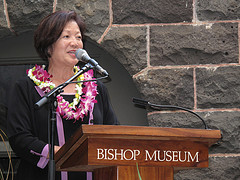 Congresswoman Mazie Hirono celebrates the reopening of Bishop Museum’s Hawaiian Hall after a three-year renovation