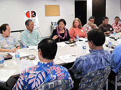 Congresswoman Mazie Hirono meets with members of the Honolulu Japanese Chamber of Commerce government affairs committee