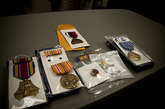 The medals presented to the local war veterans