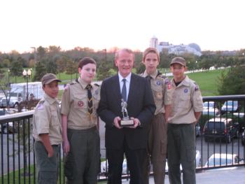 Receiving the Good Scout Award