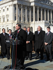 Representative Guinta speaks at the 1,000 Days Press Conference in front of the Capitol steps