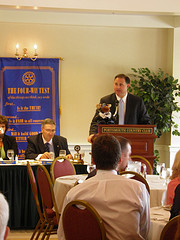 Congressman Guinta speaks at the Portsmouth Rotary Meeting at the Portsmouth Country Club on August 18, 2011