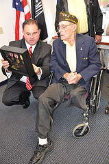 Congressman Guinta and a WWII Veteran during a WWII Medal Ceremony
