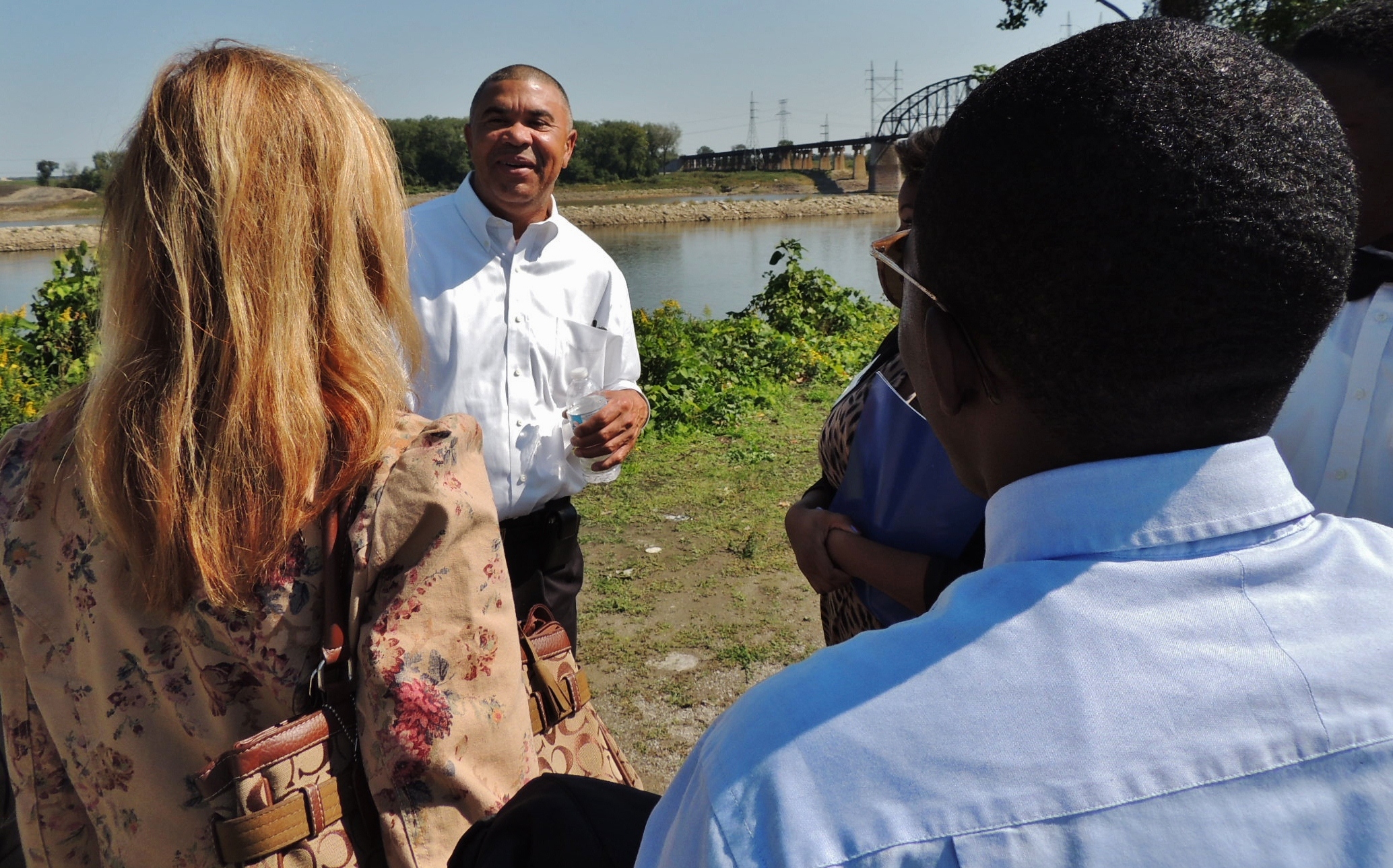Rep. Clay visits an underground railroad site during the Congressional Conversation on Race 