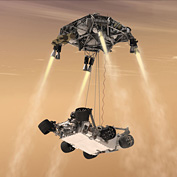 First Skycrane Landing, Mars Curiosity Rover