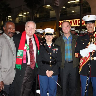 Photo: I was honored to participate in the 81st Annual Hollywood Christmas Parade this past weekend. Benefiting the Marine Toys for Tots Foundation, this wonderful tradition has officially kicked off the holiday season by providing gifts to disadvantaged children throughout our community. (with LA City Councilman Tom LaBonge - second from left)