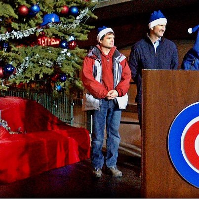 Photo: The holiday season is officially upon us now that the Chicago Cubs Holiday Tree has been lit at Wrigley Field.  Mike was proud to be on hand for the festivities at this 5th District landmark.