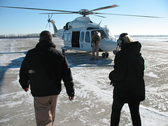 Congresswoman Miller boarding a helicopter to survey the Remote Video Surveillance System sites