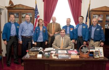 Rep. Olson and Rep. Hall with the STS-127 Crew
