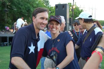 July 4th in Sugar Land - Congressman Olson with Michelle Greer, mother of fallen Marine Garret Gamble