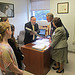 Congressman Pallone meets with environmental essay winners.