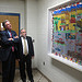 Congressman Pallone viewing a painting by students honoring victims of the Holocaust at Rabbi Pesach Raymon Yeshiva