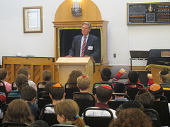 Congressman Pallone answers questions from 4th grade students.