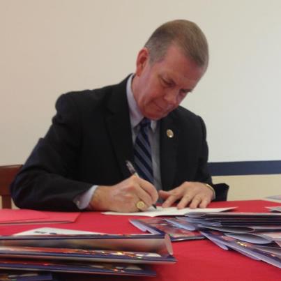 Photo: This morning I had the privilege of signing Christmas cards for service members, veterans and their families as part of the Red Cross’s “Holiday Mail for Heroes” program.