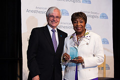 Congresswoman receiving the ASA 2011 ' Excellence in Government Award'