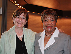 Congresswoman Johnson with speaker Stephenie Foster