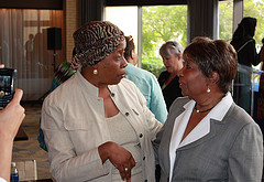 Representative Eddie Bernice Johnson speaking with Conference attendees