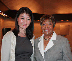 Congresswoman Johnson  with one of her constituents