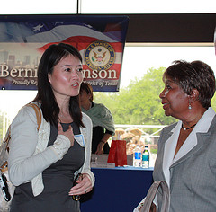 Representative Eddie Bernice Johnson speaking with Conference attendees