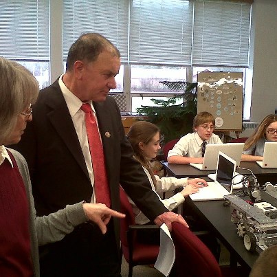 Photo: Great to visit Rome Catholic School this morning to see the projects students are working on through the school's STEM (Science, Technology, Engineering, Math) program.

The K-12 school is leading the way to prepare students for STEM-related fields of study and professions. Thanks to Principal Powers, the faculty and students for hosting me today.