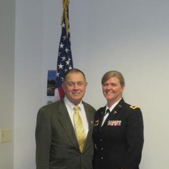 Photo: Great to meet with Col. Kathie Clark, head of the 865th Combat Support Hospital in Utica, whose soldiers have medical expertise and work from field hospitals when overseas. Thank you, Col. Clark for your leadership.