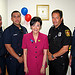 Rep. Judy Chu poses with members of the L.A. Fire Department at Arroya Vista Family Health Center  (August 12, 2009).