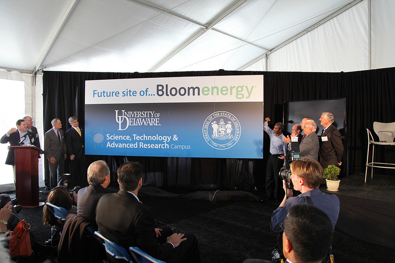 Ground-breaking ceremony for Bloom Energy facility in Newark, Delaware