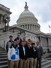 Congressman Smith with students from Hastings St. Cecilia High School