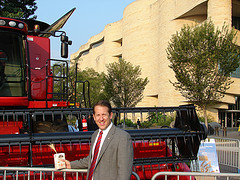 Congressman Smith on National Mall by combine