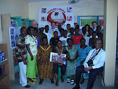 Congressman Smith and fellow Members of Congress with officials in Liberia 