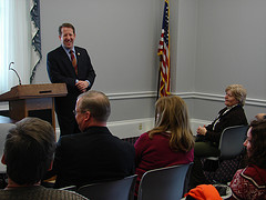 Congressman Smith laughing with constituents 