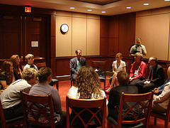 Congressman Smith meeting with students on 