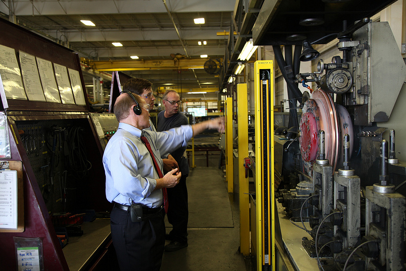 Photo of Senator Coons touring Baltimore Aircoil in Milford